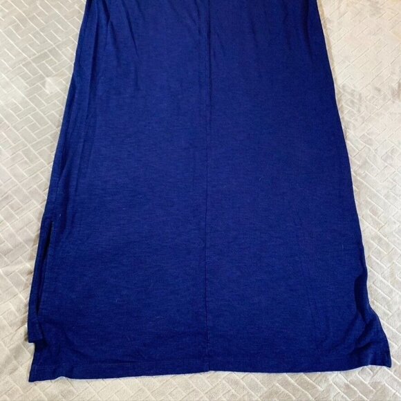 Jessica Simpson Womens 2X Long Midi Dress Blue Short Cap Sleeve Casual - Picture 9 of 10